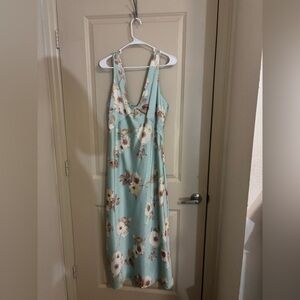Floral Sleeveless Dress in Mint Green